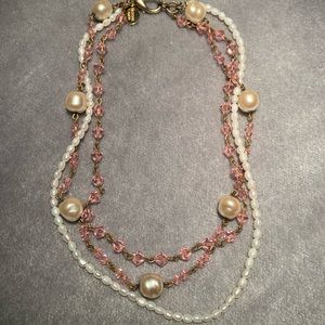 Erickson Beamon pearl and pink stone necklace